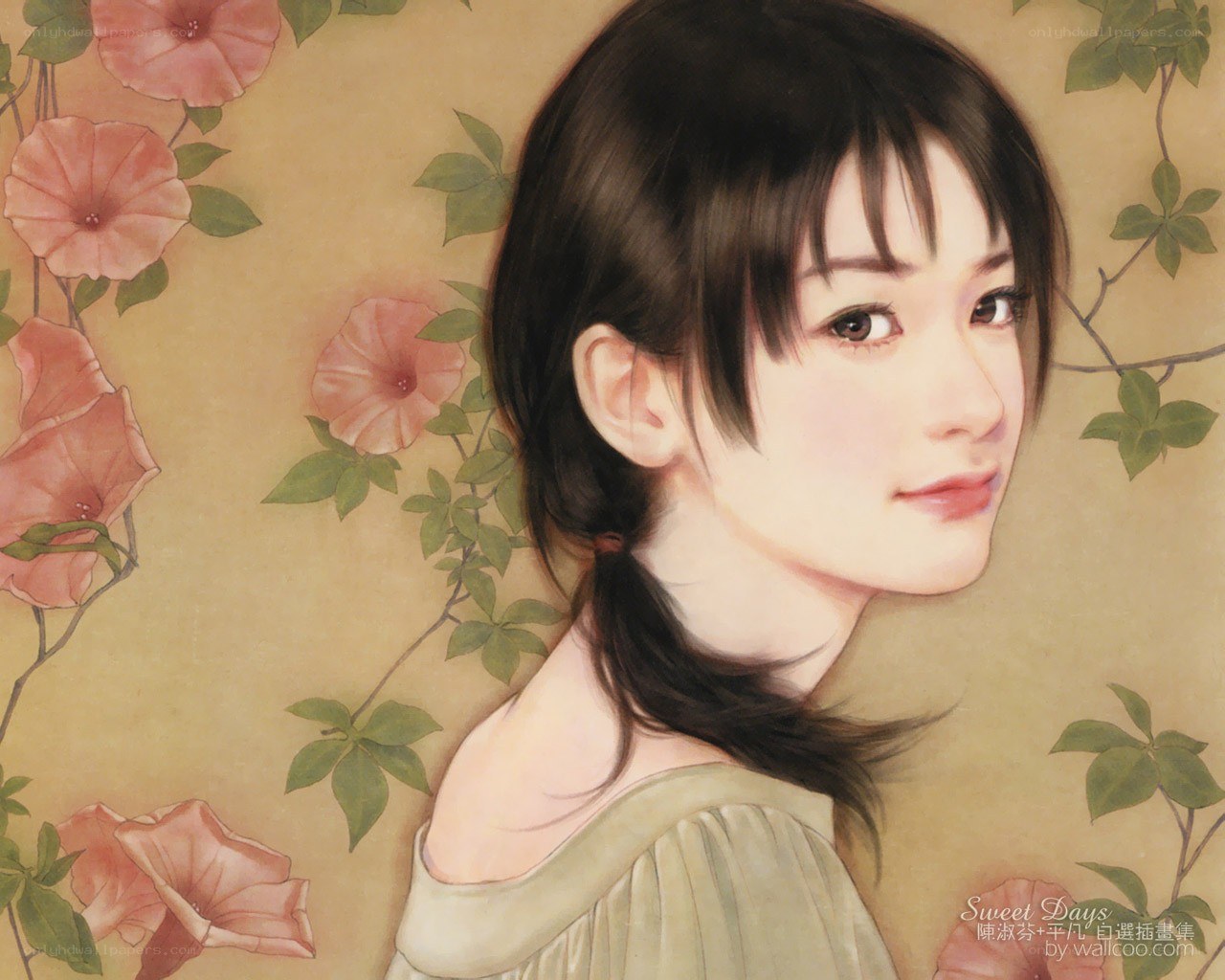 girl with flowers portrait