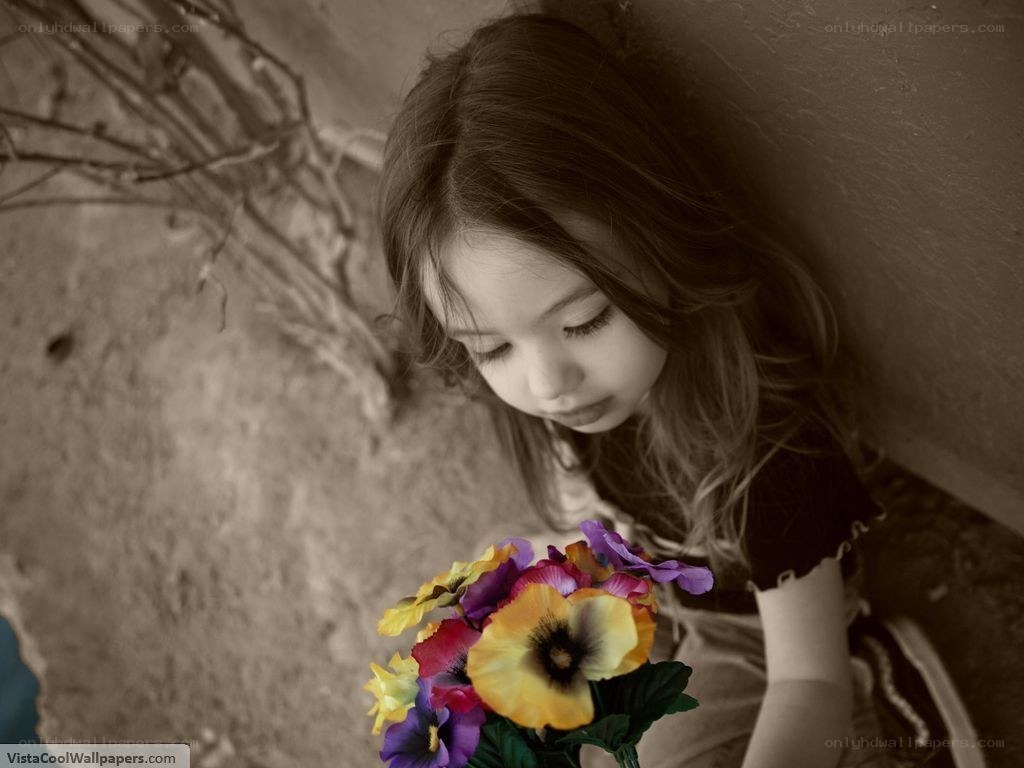 girl with flowers
