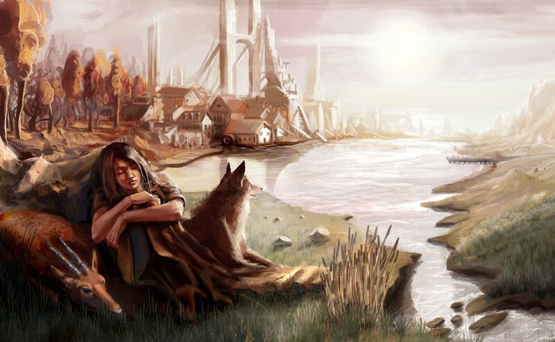 Girl with Fox and Goat