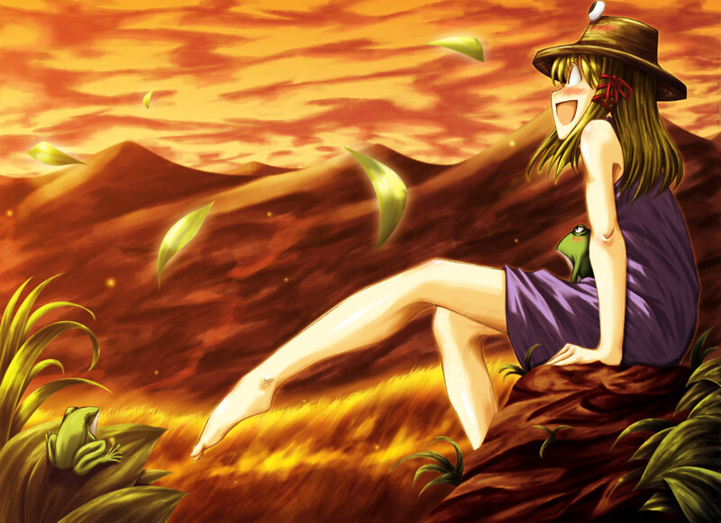 Girl with Frog on Hill