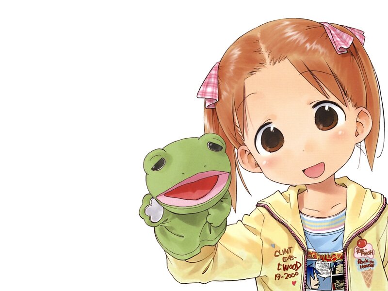 girl with frog puppet