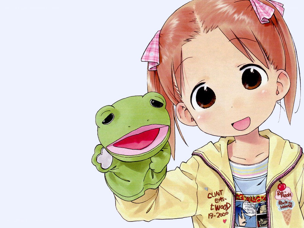 girl with frog puppet