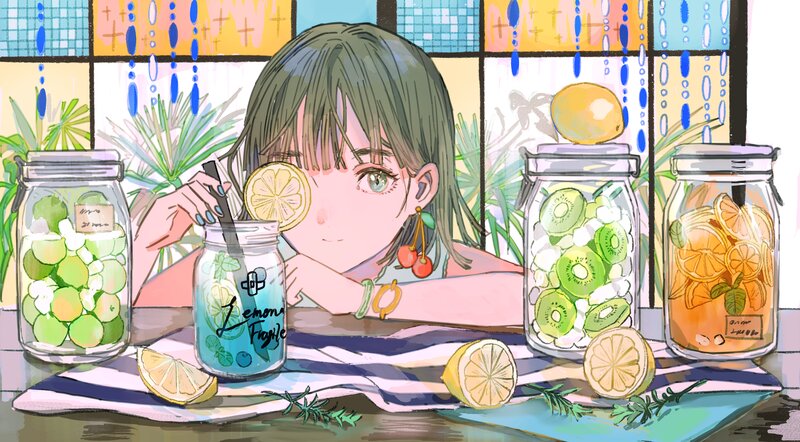 Girl with Fruit Jars