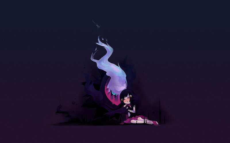 girl with ghostly creature
