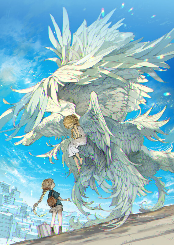 Girl with Giant Bird