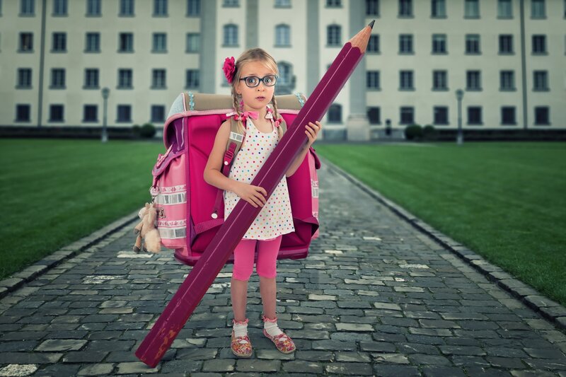 Girl with Giant Pencil