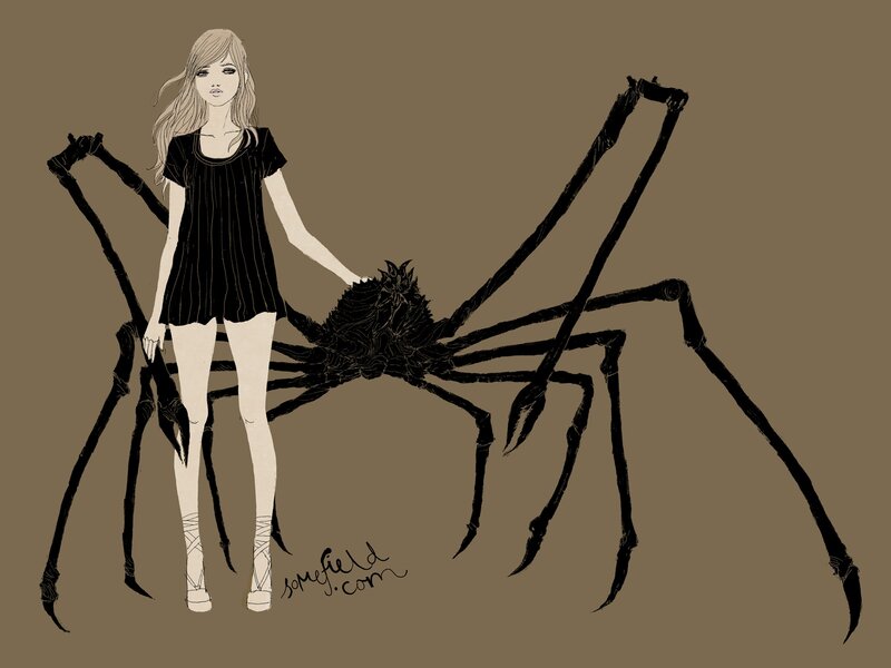 girl with giant spider