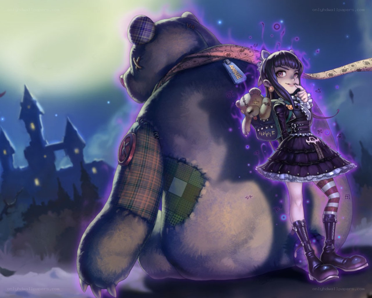 girl with giant teddy bear