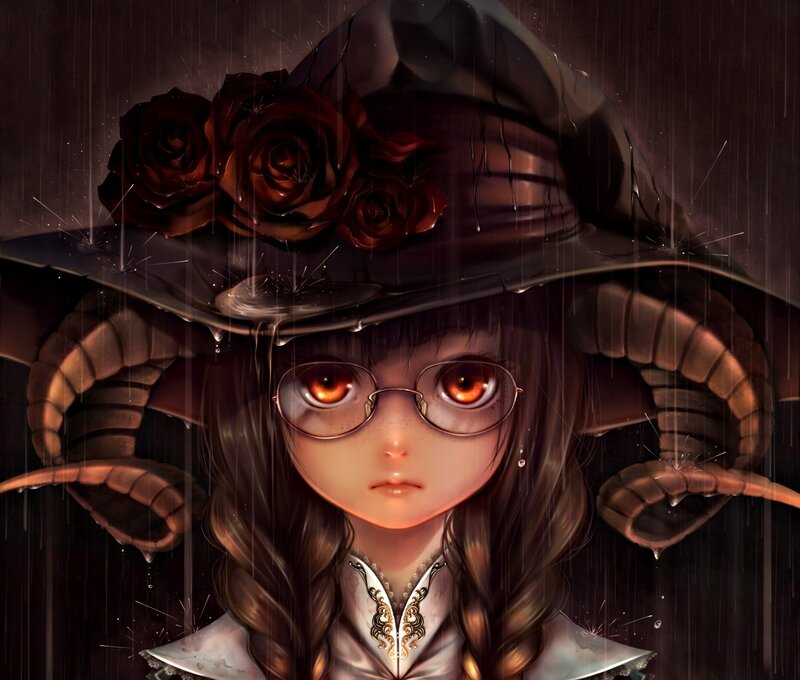 Girl with Glasses and Hat