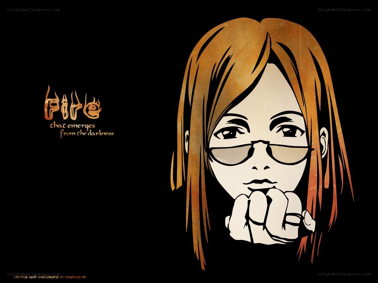girl with glasses in darkness