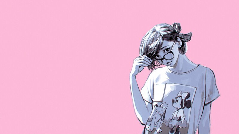 Girl with Glasses — Pink