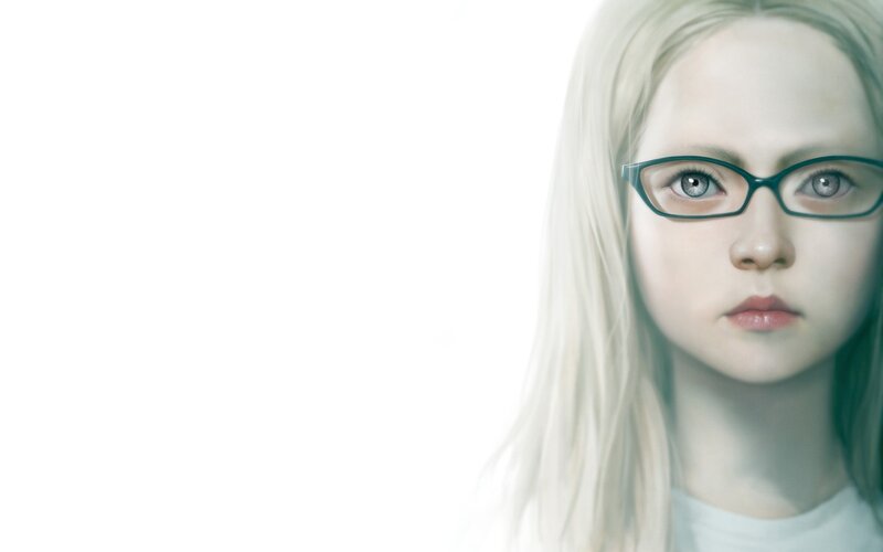 Girl with Glasses — White