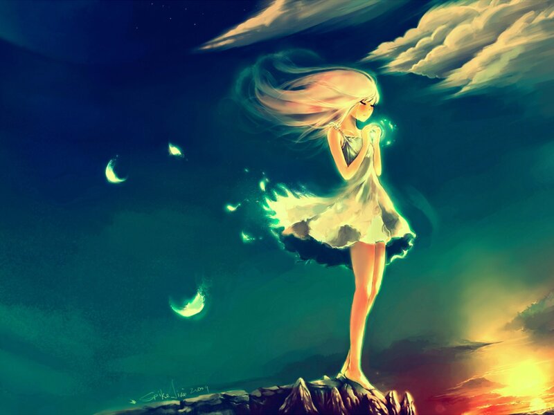 Girl with Glowing Dress