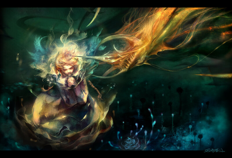 Girl with Glowing Hair
