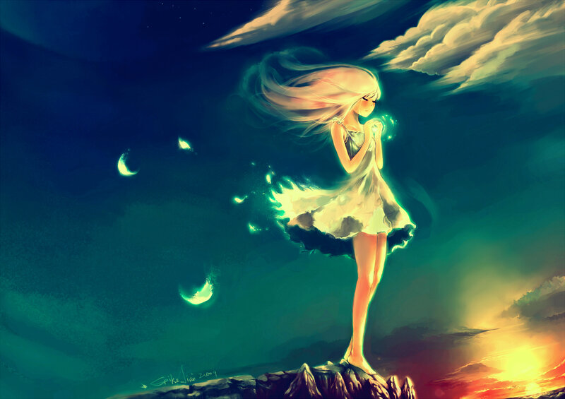 Girl with Glowing Hands
