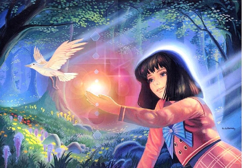 Girl with Glowing Orb — Blue