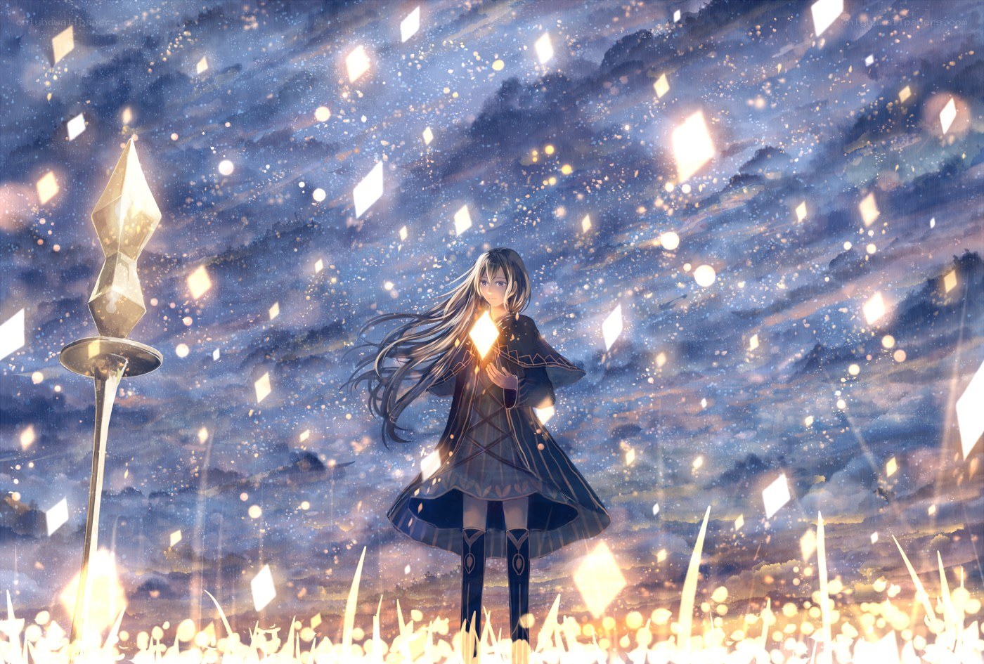 girl with glowing staff