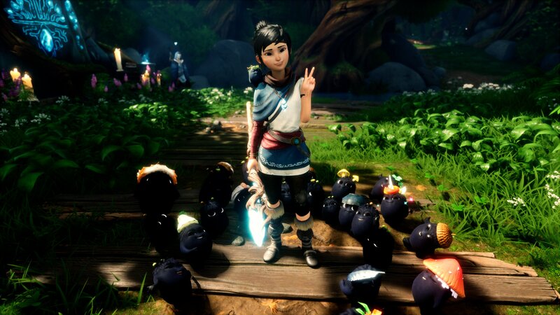 Girl with Glowing Sword — Green