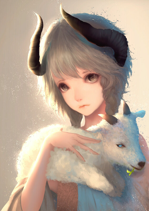 Girl with Goat Horns
