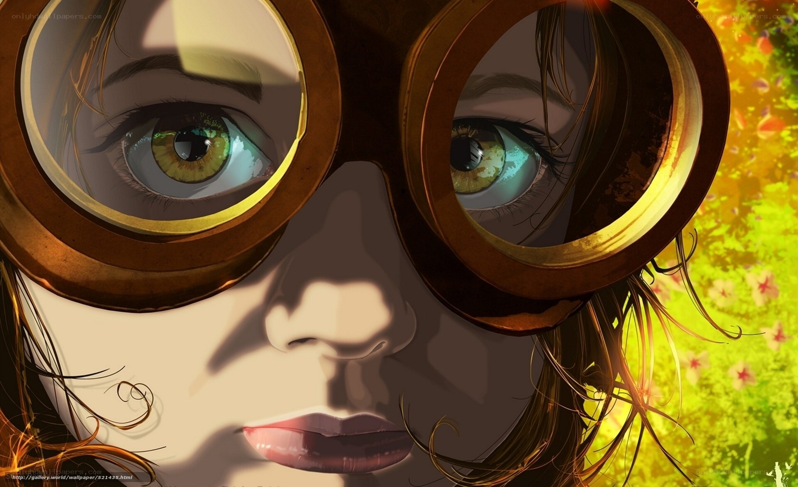 girl with goggles close-up