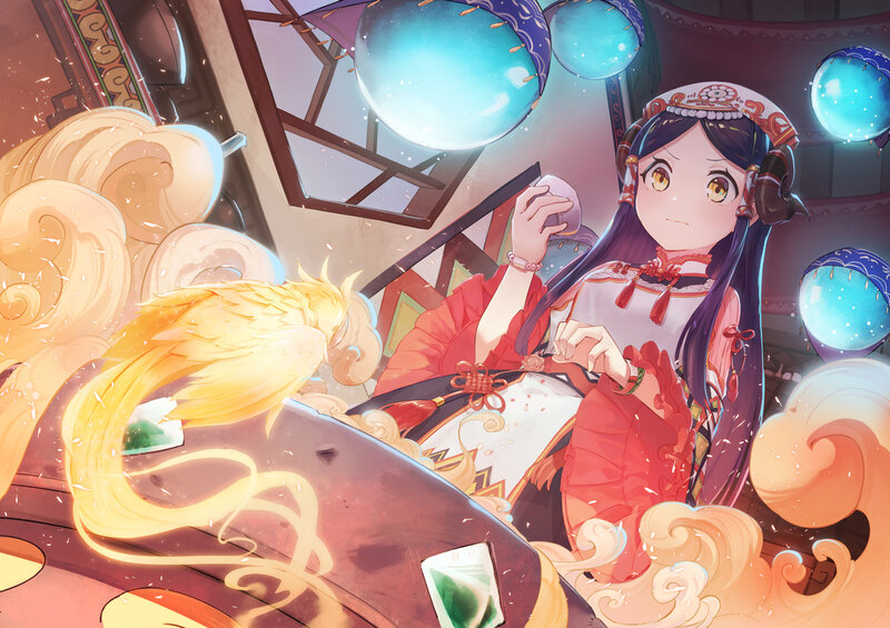 Girl with Golden Bird — Red