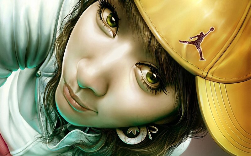 girl with golden cap