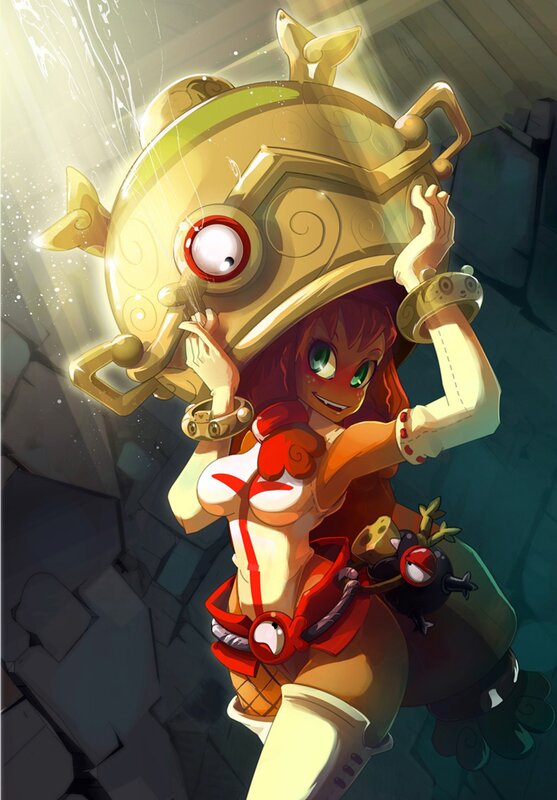 girl with golden helmet