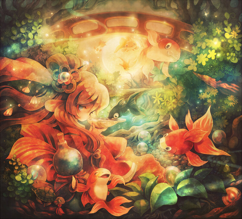 Girl with Goldfish