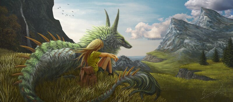 Girl with Green Dragon — Serene, Afternoon