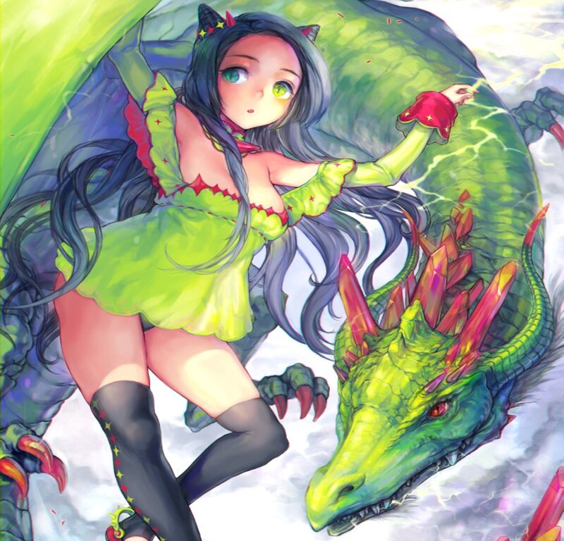 Girl with Green Dragon