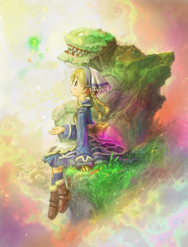 girl with green monster companion