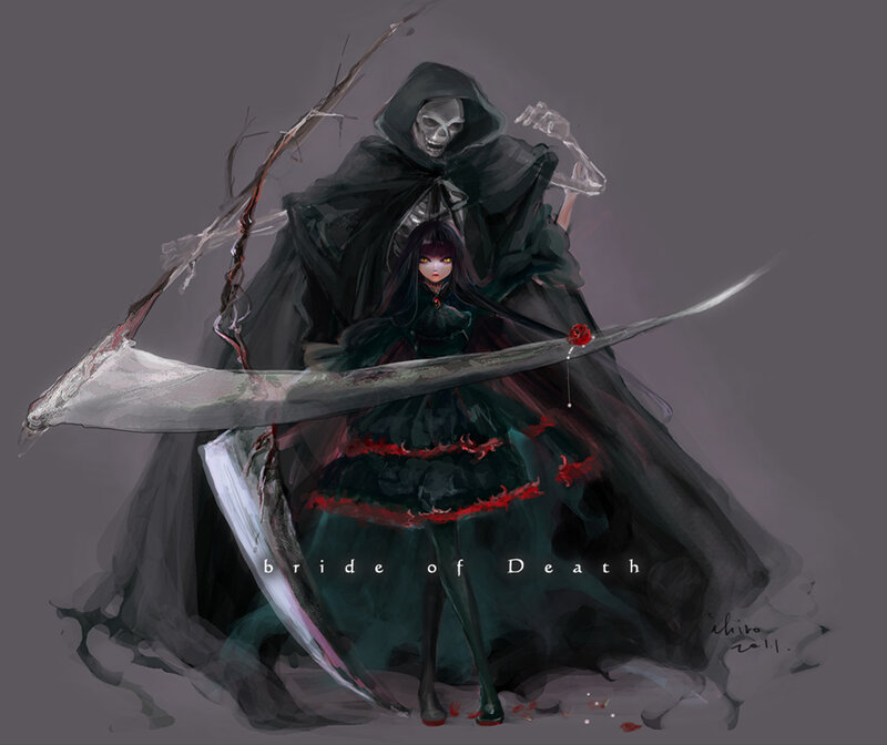 Girl with Grim Reaper