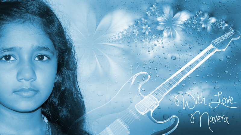 Girl with Guitar — Blue