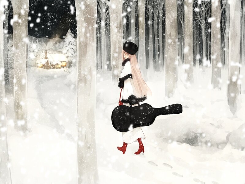 Girl with Guitar Case