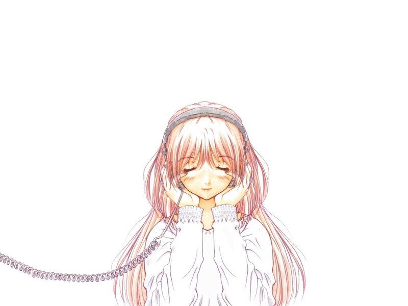 girl with headphones