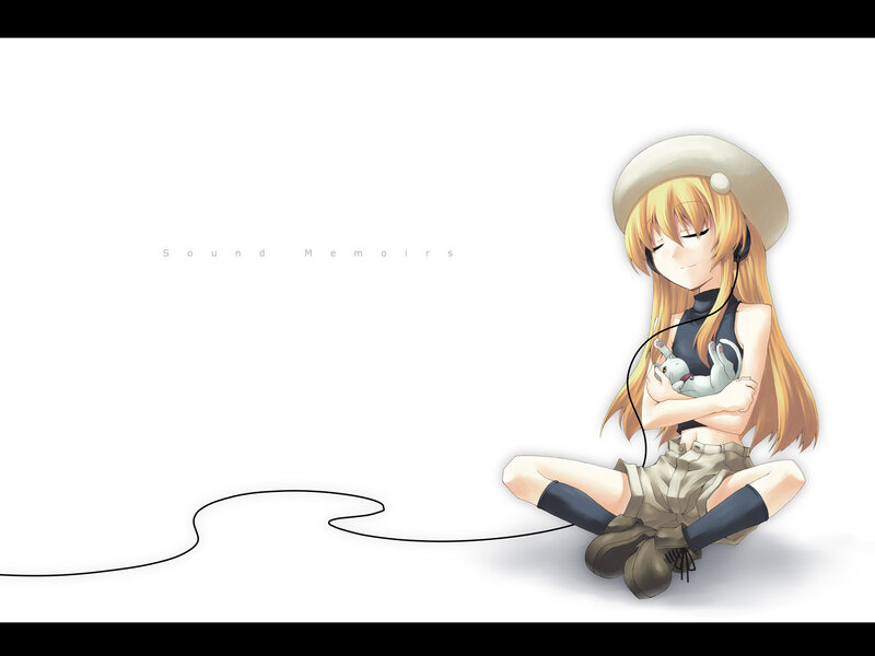 girl with headphones and cat