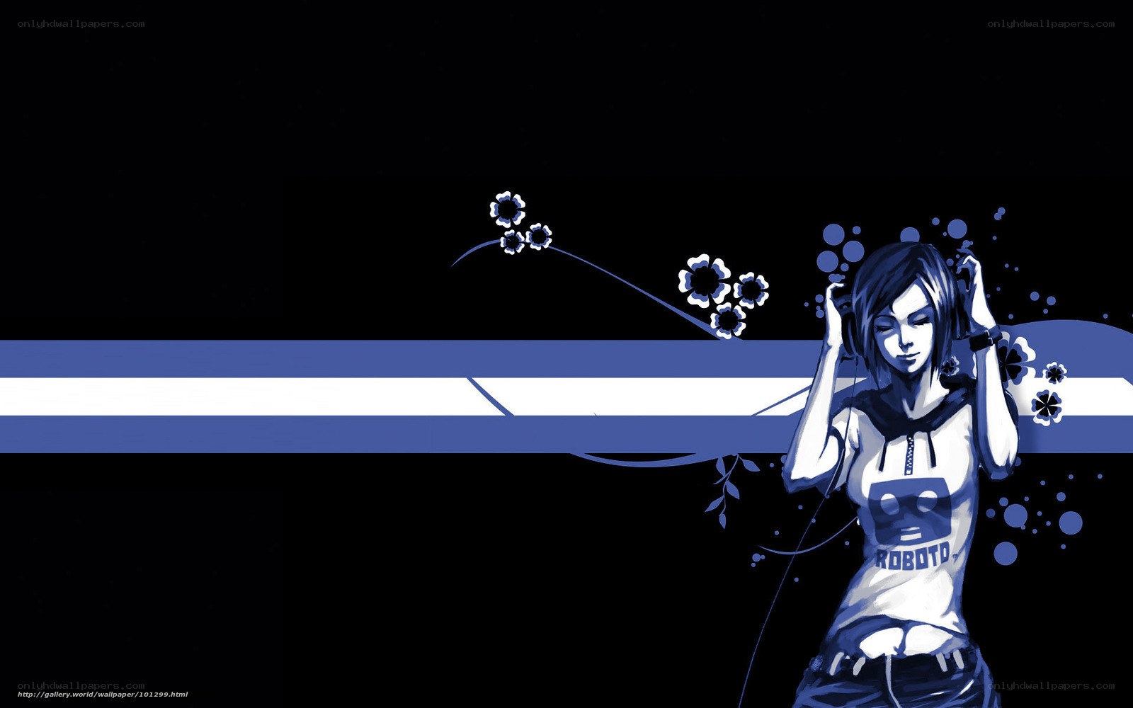 girl with headphones wallpaper