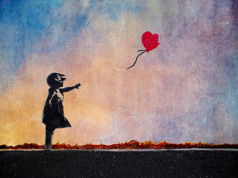 Girl with Heart Balloon