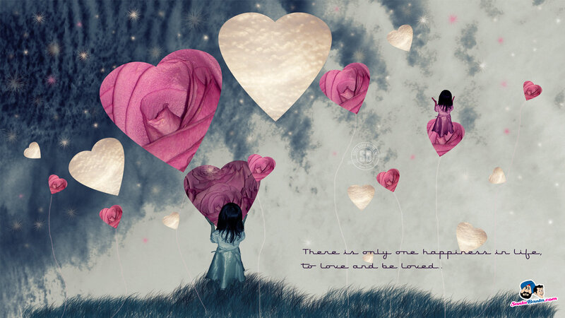 Girl with Heart Balloons