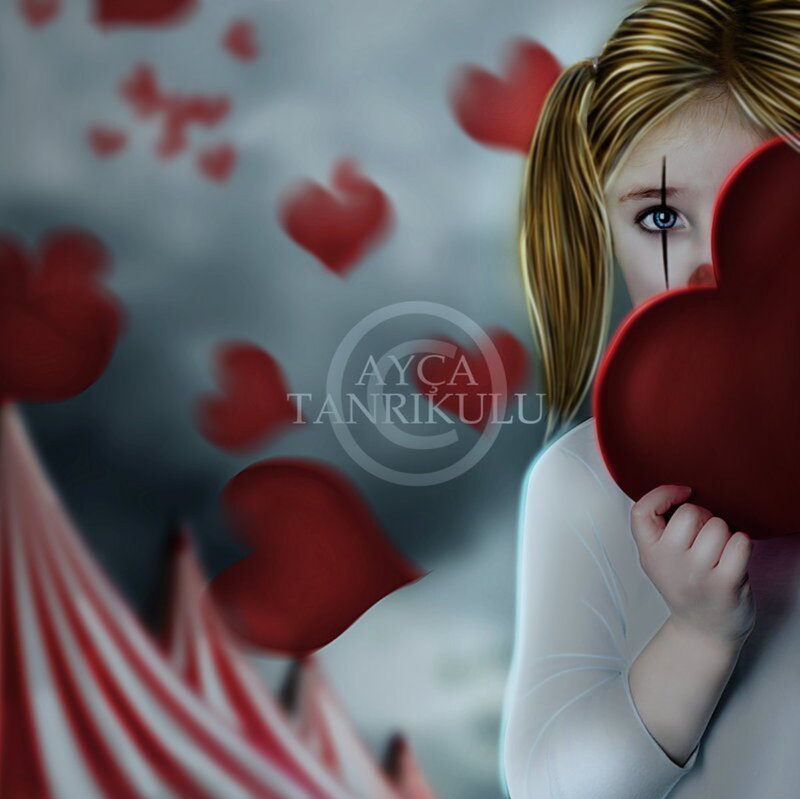 Girl with Heart Mask