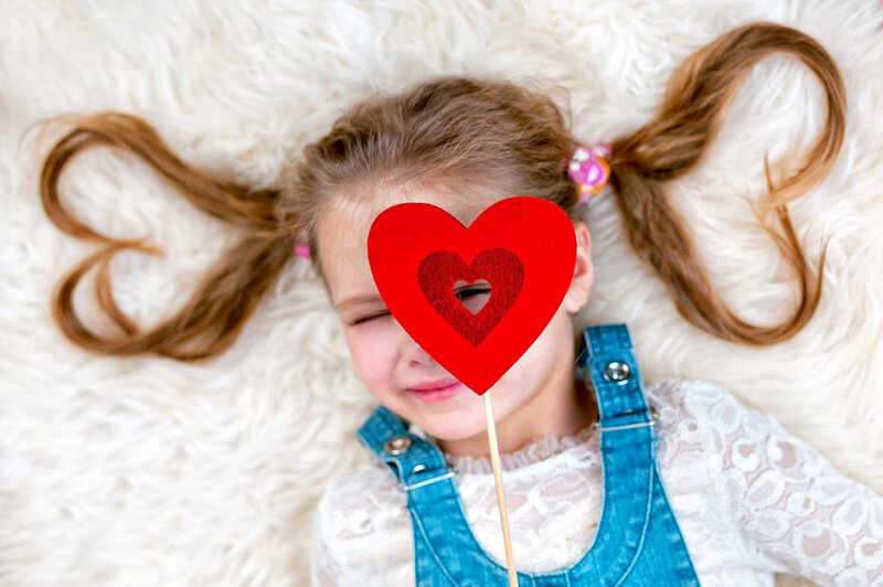 Girl with Heart Prop