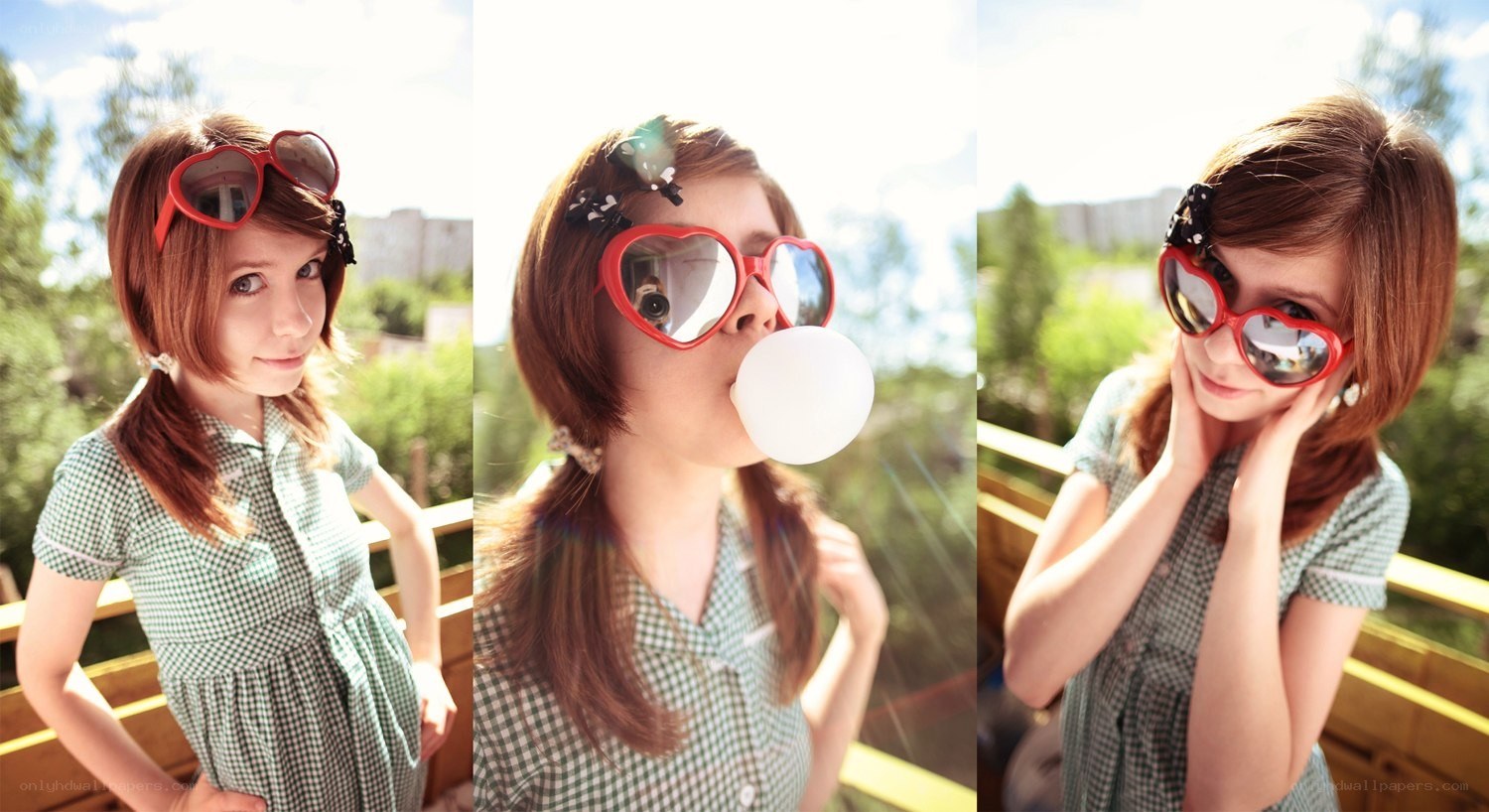 girl with heart-shaped sunglasses