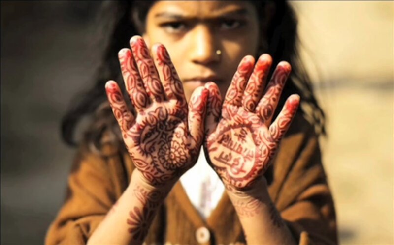 Girl with Henna Hands