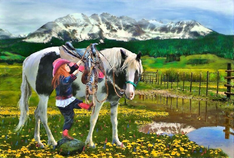 Girl with Horse — Green, Serene, Spring