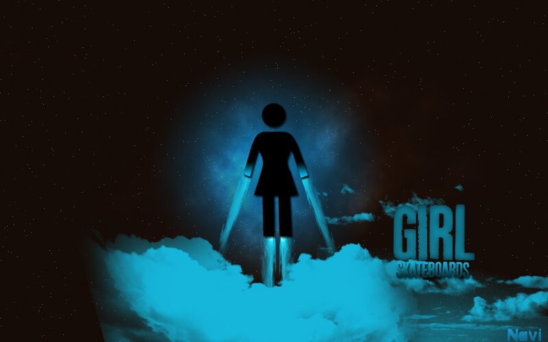 girl with jetpack on clouds