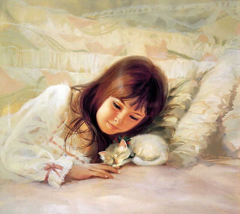 Girl with Kitten