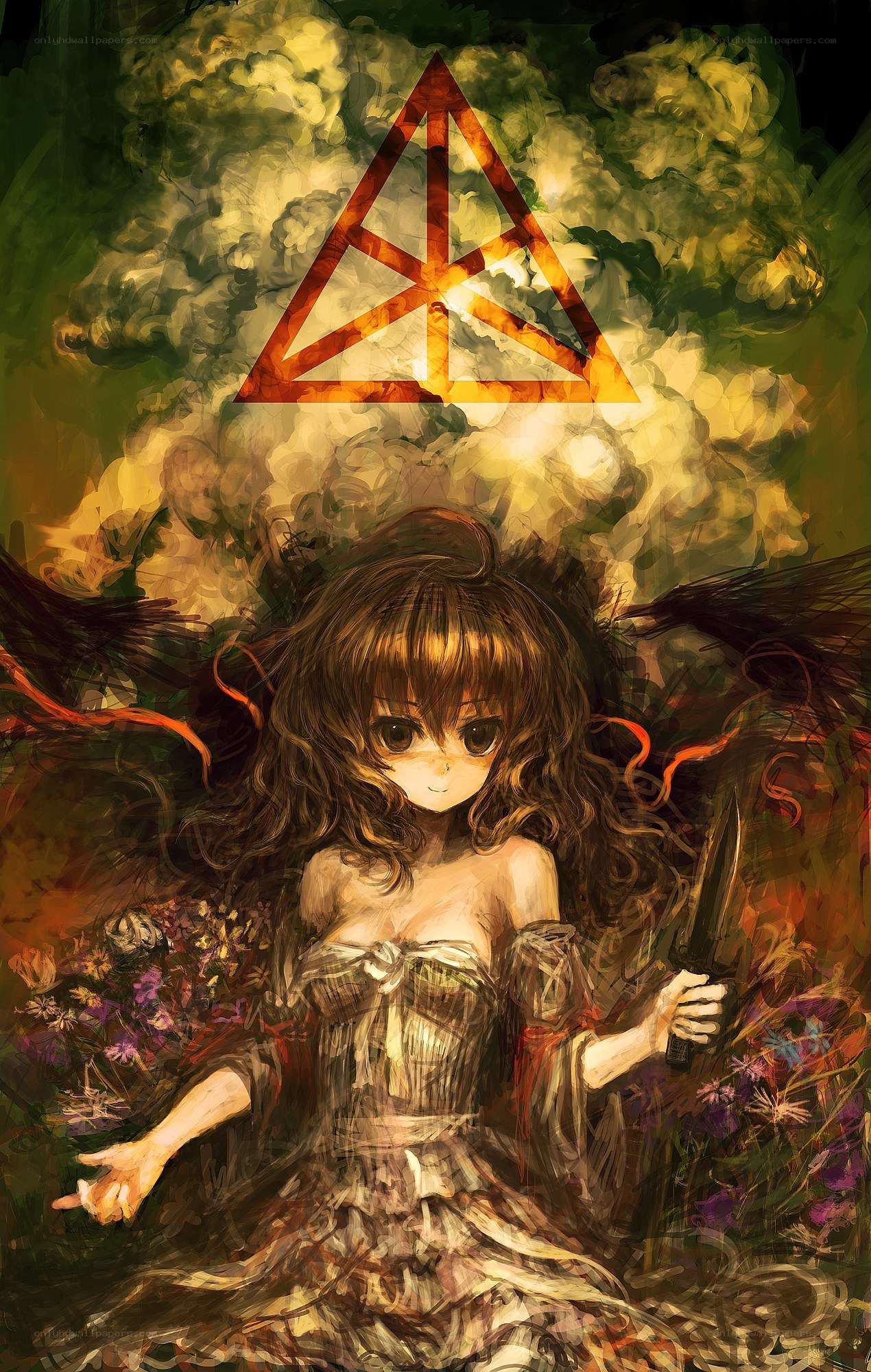 girl with knife and wings