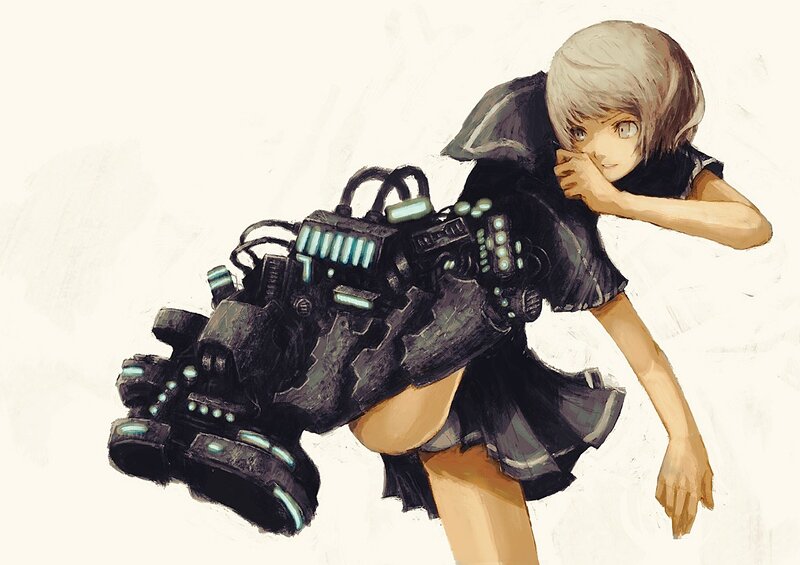 girl with large weapon