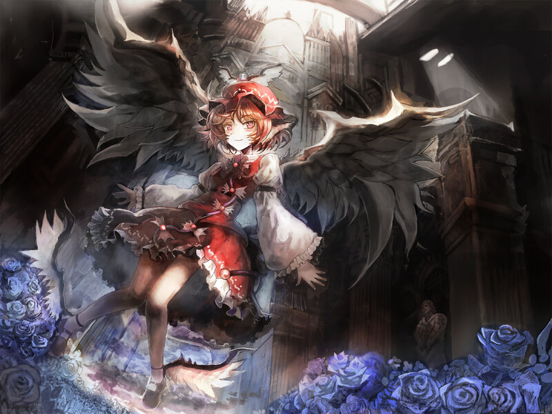 Girl with Large Wings — Red