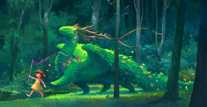 Girl with Leafy Dragon